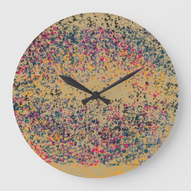Retro Colorful Lips #2 Large Clock (Front)