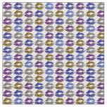 Retro Colorful Lips #40 Fabric