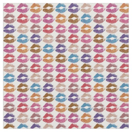 Retro Colorful Lips #6 Fabric