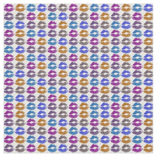 Retro Colorful Lips #9 Fabric