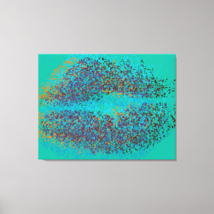 Retro Colorful Lips Canvas Print