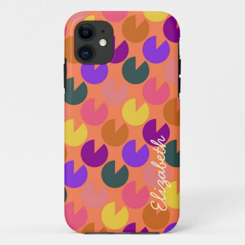 Retro Colorful Modern Geometric Pattern 2 iPhone 11 Case