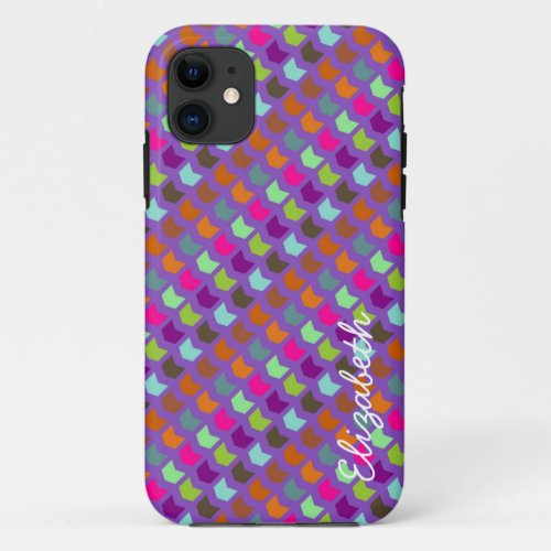 Retro Colorful Modern Geometric Pattern 4 iPhone 11 Case