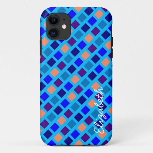 Retro Colorful Modern Geometric Pattern 5 iPhone 11 Case