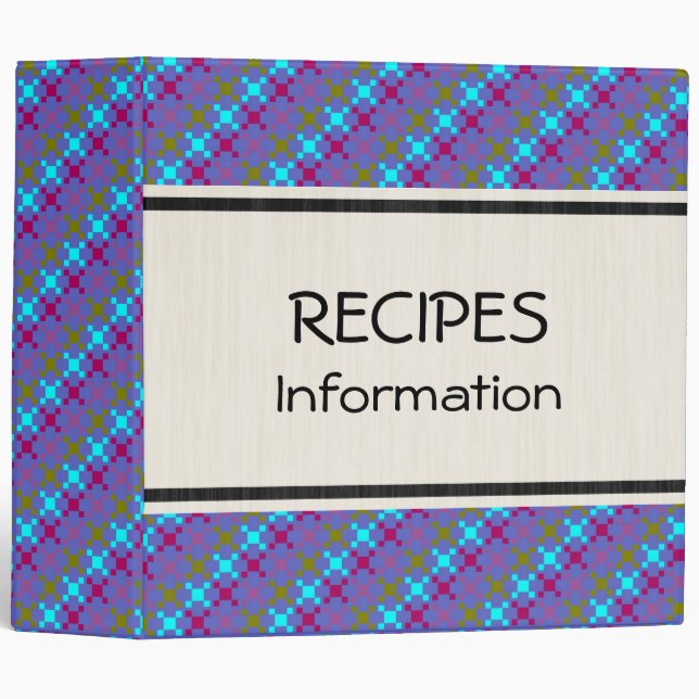 Retro Colorful Modern Geometric Pattern Binder (Front/Spine)