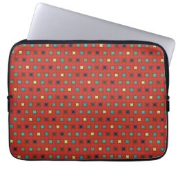 Retro Colorful Modern Geometric Pattern Laptop Sleeve