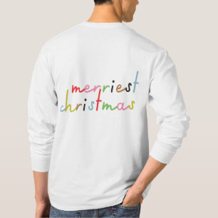 retro colorful modern Merry Christmas Holiday T-Shirt
