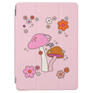 Retro Colorful Mushrooms And Flowers Pink iPad Air Cover
