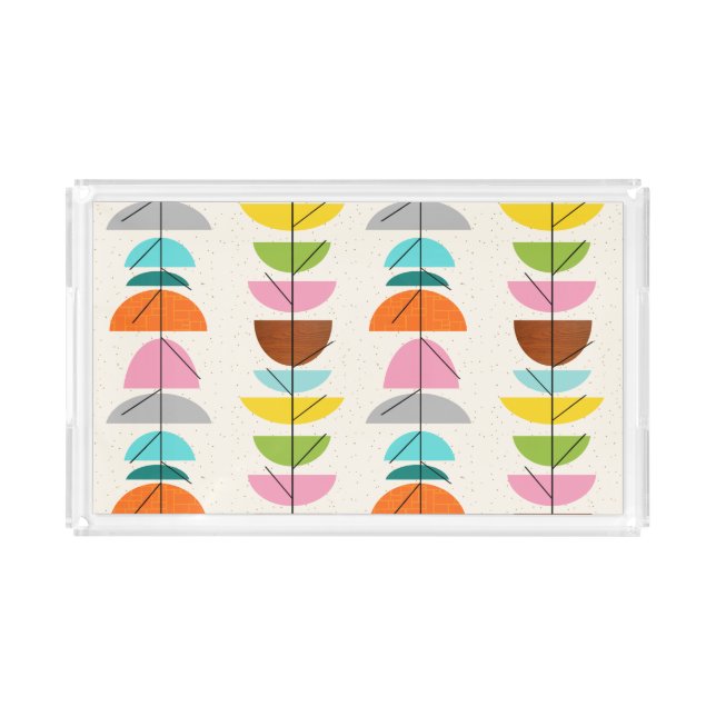 Retro Colorful Nests Acrylic Tray (Front)