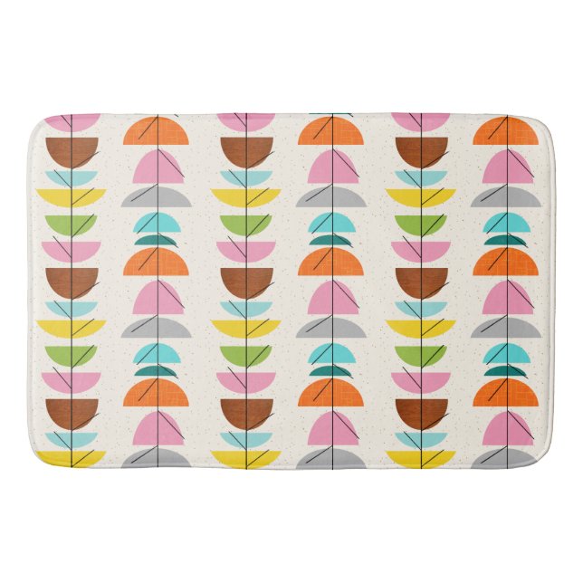 Retro Colorful Nests Bath Mat (Front)