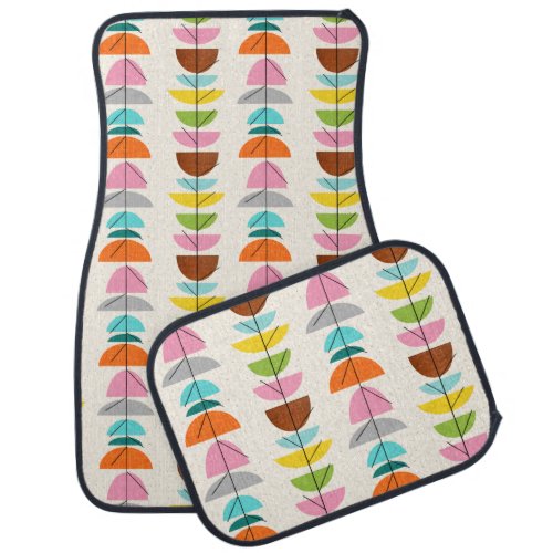 Retro Colorful Nests Car Mats