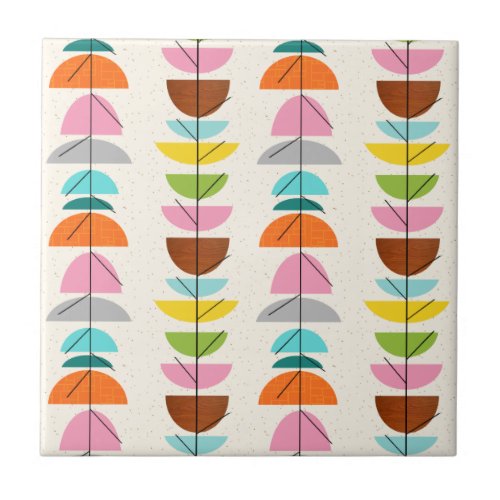 Retro Colorful Nests Ceramic Tile