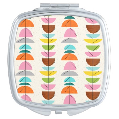 Retro Colorful Nests Compact Mirror