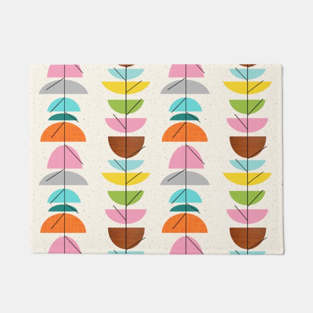 Retro Colorful Nests Door Mat (Front)