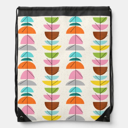 Retro Colorful Nests Drawstring Backpack