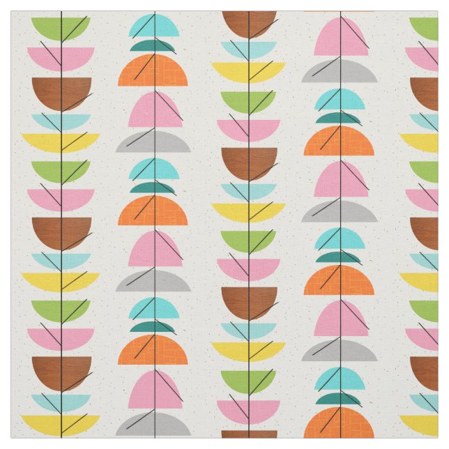 Retro Colorful Nests Fabric (Swatch)