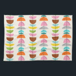 Retro Colorful Nests Kitchen Towels<br><div class="desc">Feather your nest with these Retro Colorful Nests Kitchen Towels! The design features a cream background with gold speckles and rows of wonderfully kitschy, colorful semi-circles resting on minimalistic, black branches. The semi-circles resemble fairy tale, bird's nests in shades of light blue, teal, turquoise, orange, pink, yellow, green, gray, and...</div>