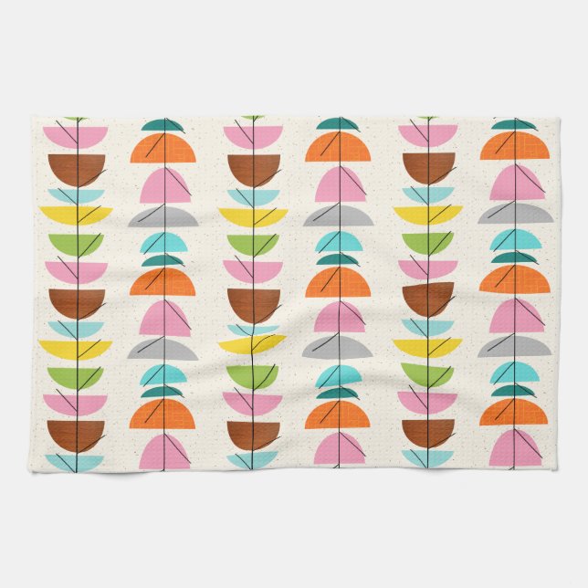 Retro Colorful Nests Kitchen Towels (Horizontal)