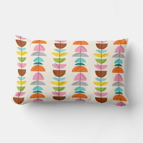 Retro Colorful Nests Lumbar Pillow