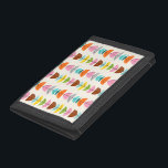 Retro Colorful Nests Nylon Wallet<br><div class="desc">Feather your nest with this Retro Colorful Nests Nylon Wallet! The design features a cream background with gold speckles and rows of wonderfully kitschy, colorful semi-circles resting on minimalistic, black branches. The semi-circles resemble fairy tale, bird's nests in shades of light blue, teal, turquoise, orange, pink, yellow, green, gray, and...</div>