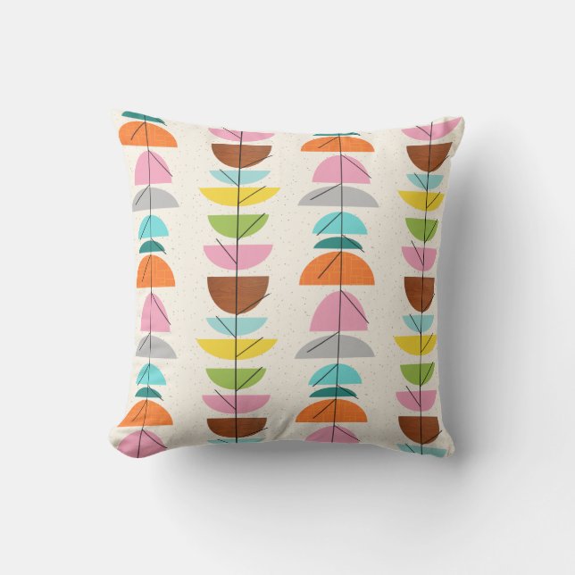Retro Colorful Nests Outdoor Pillow (Front)