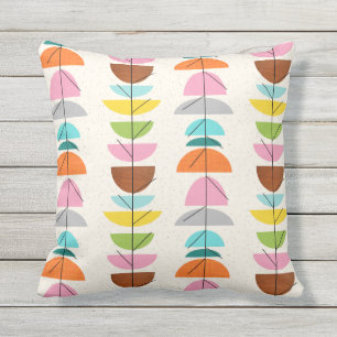 Retro Colorful Nests Outdoor Pillow