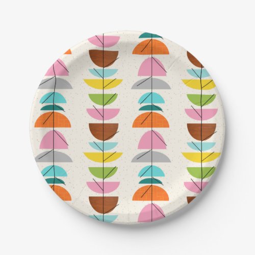 Retro Colorful Nests Paper Plate