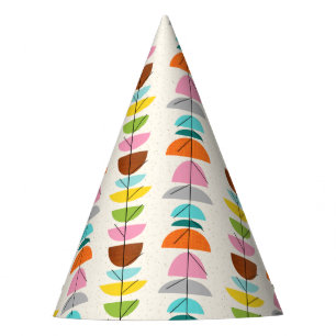 Retro Colorful Nests Party Hat