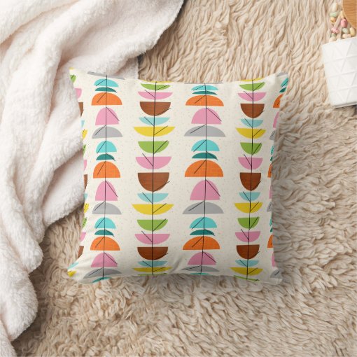 Retro Colorful Nests Pillow Zazzle