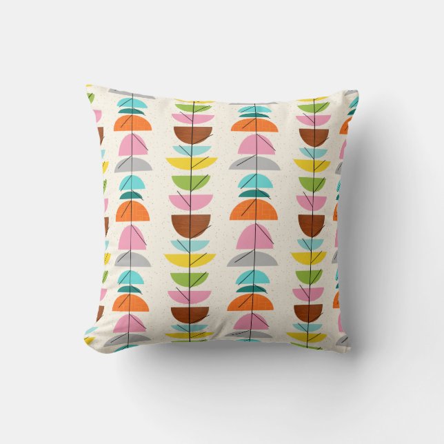 Retro Colorful Nests Pillow (Front)