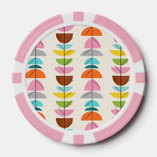 Retro Colorful Nests Poker Chips