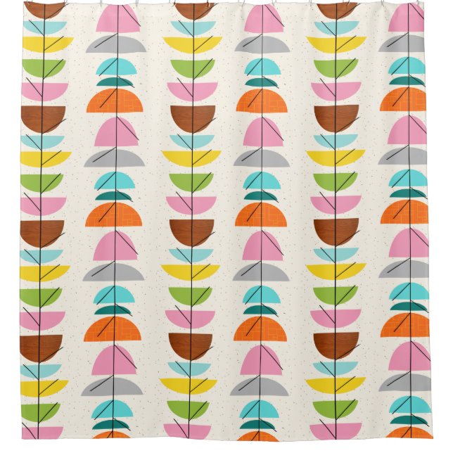 Retro Colorful Nests Shower Curtain (Front)