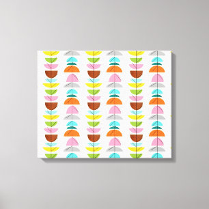 Retro Colorful Nests Stretched Canvas Print