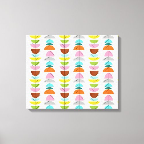 Retro Colorful Nests Stretched Canvas Print