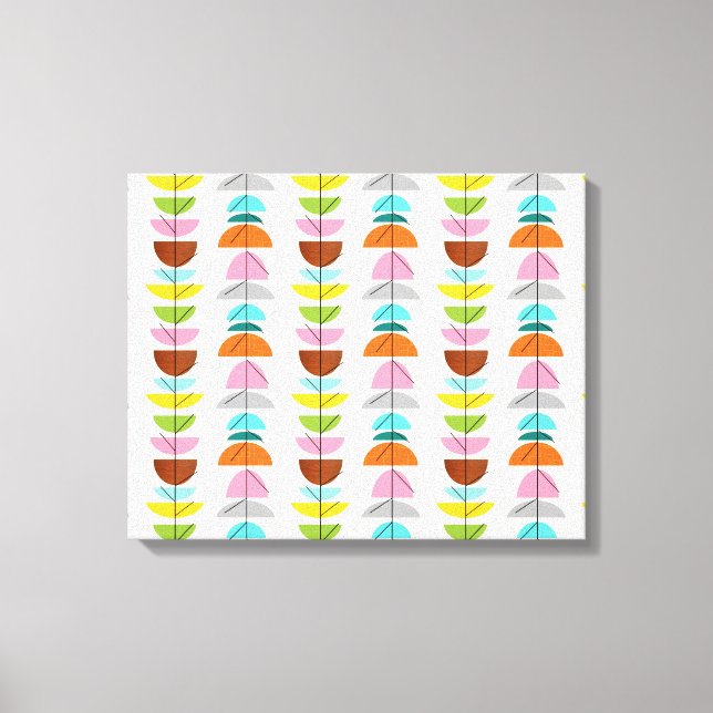 Retro Colorful Nests Stretched Canvas Print (Front)