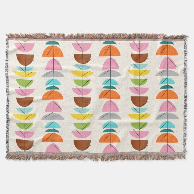 Retro Colorful Nests Throw Blanket (Front)