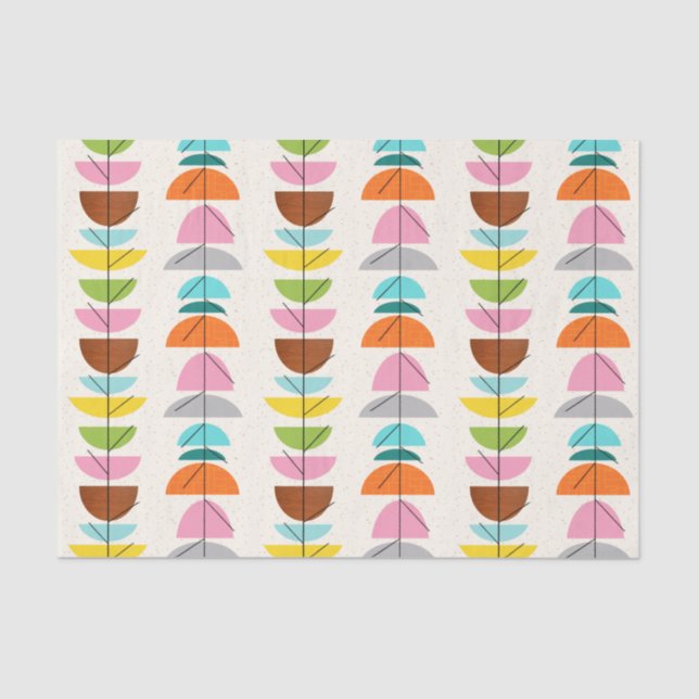 Retro Colorful Nests Tissue Paper (Front)