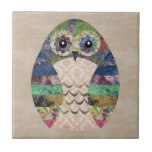 Retro Colorful Owl Boho Bohemian Bird Custom Ceramic Tile at Zazzle