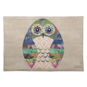 Retro Colorful Owl Boho Bohemian Bird Custom Cloth Placemat by Hippy_Dippy_Trippy at Zazzle