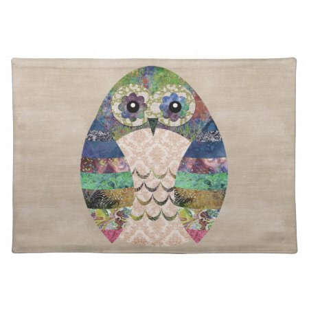 Retro Colorful Owl Boho Bohemian Bird Custom Cloth Placemat