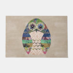 Retro Colorful Owl Boho Bohemian Bird Custom Doormat at Zazzle