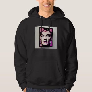 Retro Colorful Painting Portrait Woman Watercolor  Hoodie