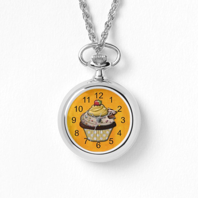 Retro Colorful Party Cupcakes Watch (Front)