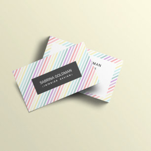Retro Colorful Pastel rainbow Colors Business Card