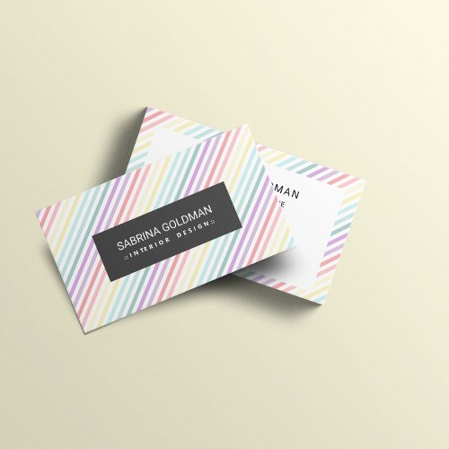Retro Colorful Pastel rainbow Colors   Business Card