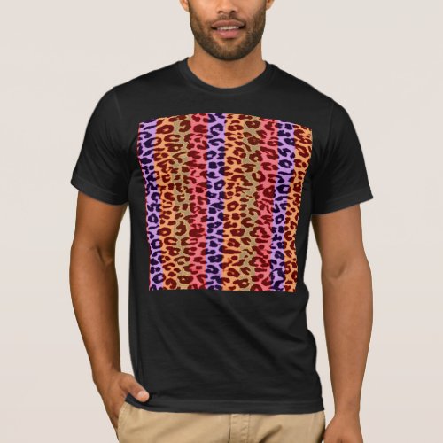 Retro colorful pattern leopard fur texture T_Shirt