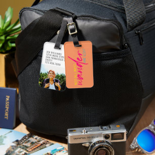 Retro Colorful Photo Not All Who Wander Are Lost Luggage Tag