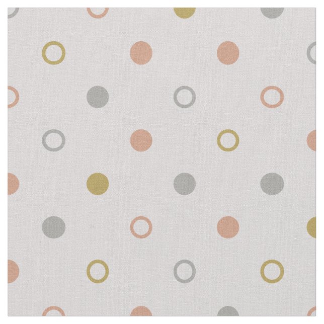 Retro colorful polka dots geometric pattern fabric (Close Up)