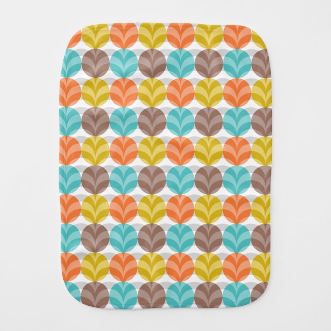 Retro Colorful Polka Dots Pattern Burp Cloth (Front)