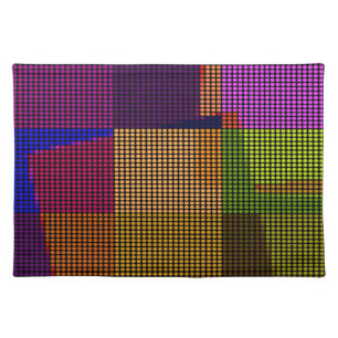 Retro Colorful Polka Dots Pop Art Cloth Placemat